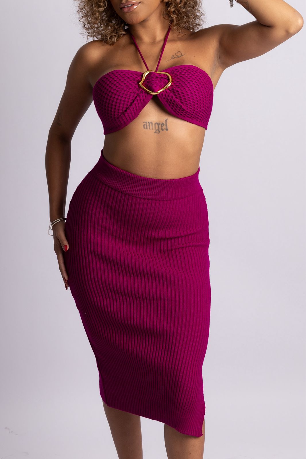 Conjunto Saia Midi + Cropped